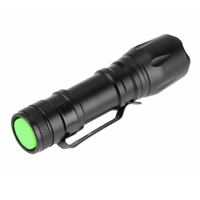 Wholesale/Supplier Outdoor Portable LED XPE Aluminum Flashlight with Clip 3 Work Modes Pocket Torch Lamp Battery Power Zoomable Flash Light