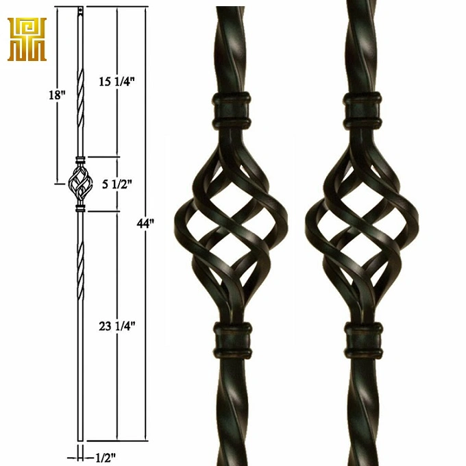 Modern Iron Balusters Hollow Wrought Iron Stair Parts