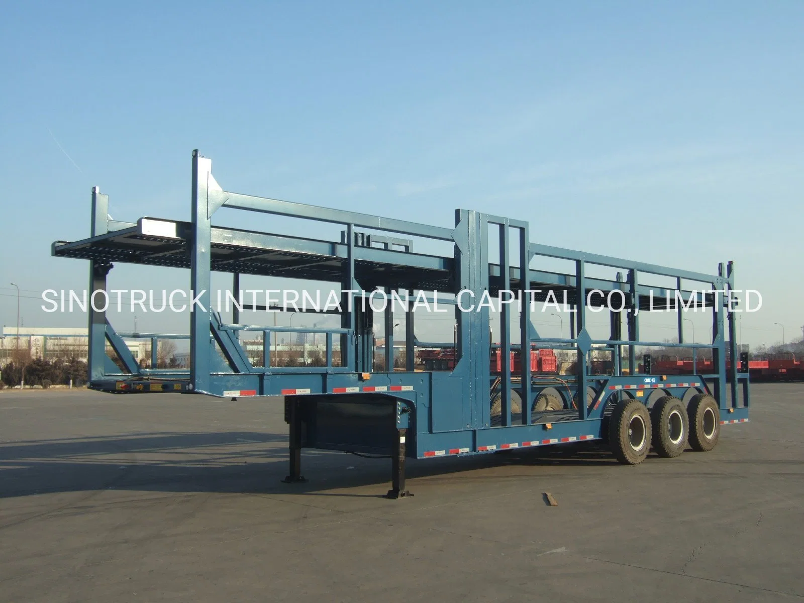 Blue Cars Transporte Doble-cubierta Semi-Trailer Truck