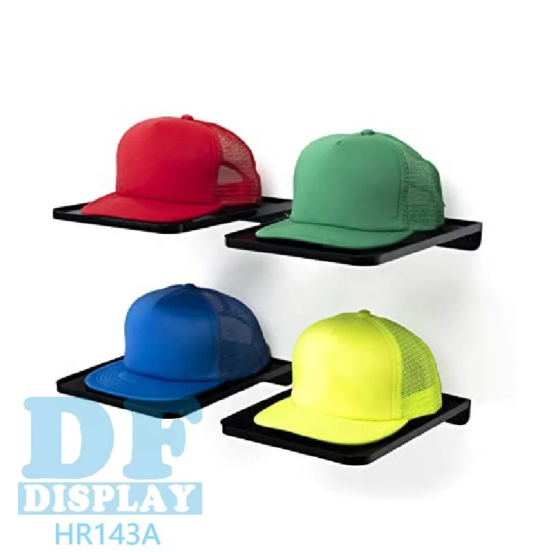 منظم قبعة ممتاز لحامل تخزين القبعة للحائط البلاستيكي رف شاشة عرض القبعة القابلة للتركيب