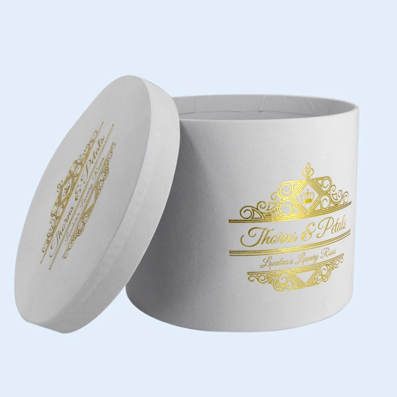 Foil Stamping Cover Paper Box Round Box Packing Gift Store Box