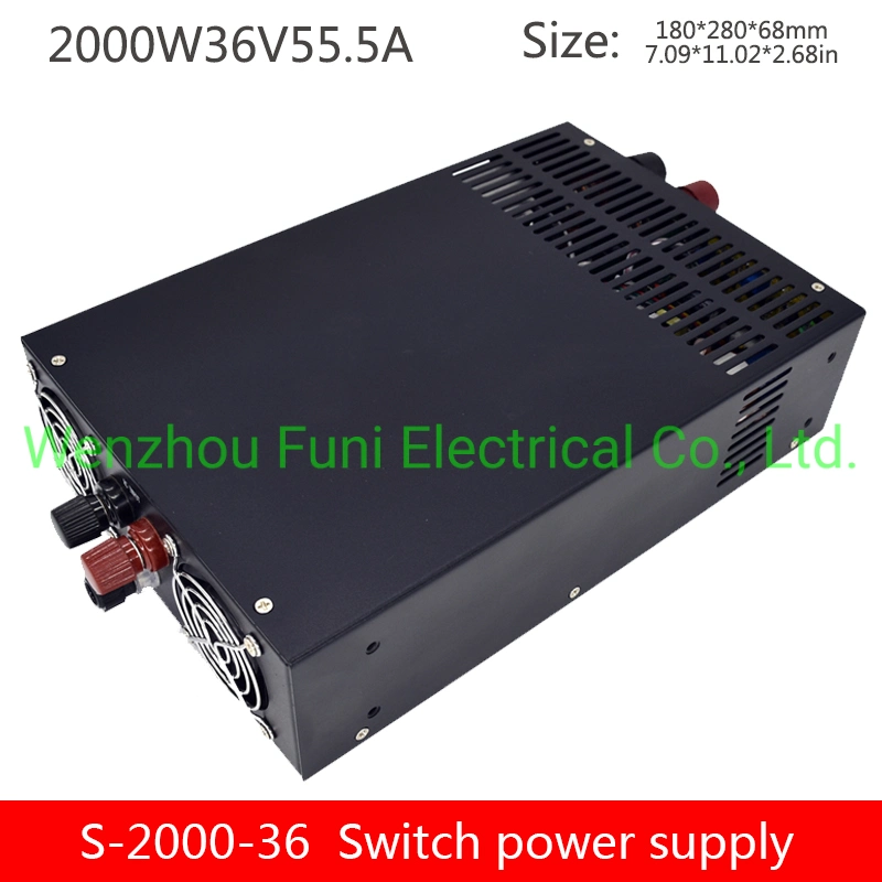 S-2000-36V Adjustable Voltage High LED DC Switching Power Supply 2000W AC to DC 36V 55A