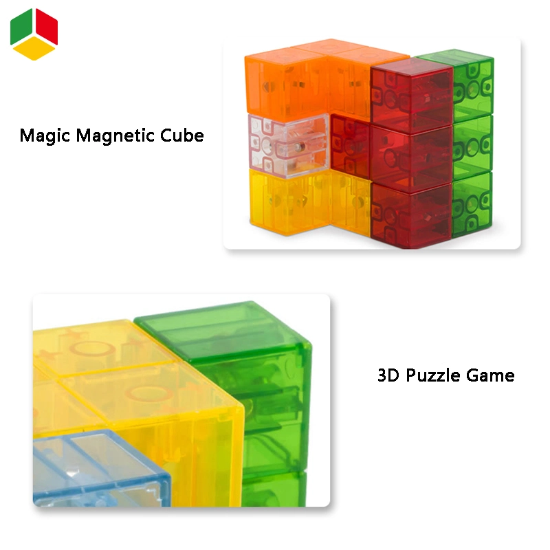 QS Children Magnetic Tiles DIY Colorful 3D Puzzle Plastic Building Blocks Magic Magnetic Cube Educational Toys for Kids