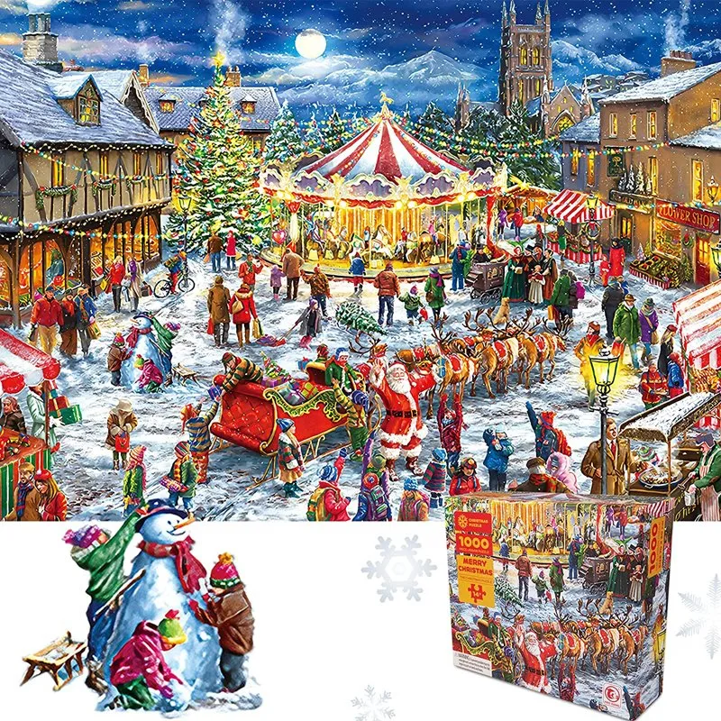 1000 Pieces Kids and Adult Play Set Home Decoration Family Fun Indoor Activity Educational and Funny Jigsaw Puzzles Christmas Gift