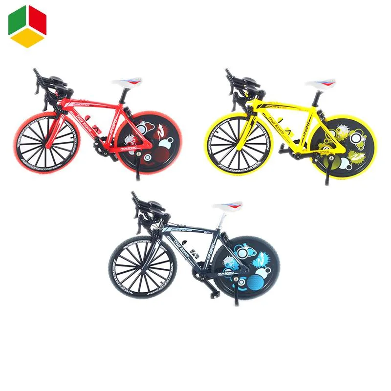 QS Kids Mini Diecast Model Toy Children's Fun Desktop Toys Promotion Gift Toy Finger Movement Graffiti 3 Colors 1/8 Metal Diecast Road Race Bike Toys