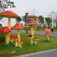 Garden Ornaments Mushroom FRP Sculpture Outdoor Park Landscape Wedding Decoration Garden Ornaments