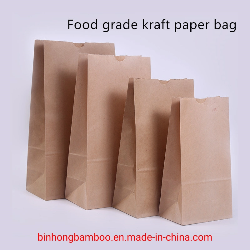 100% Recycled Kraft Paper Snack Bread Brown Paper Lunch Bags for Food