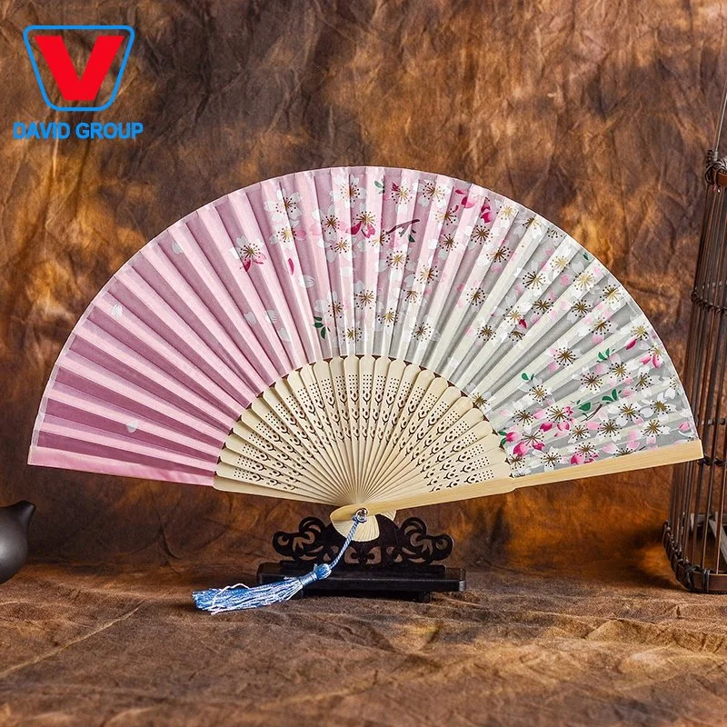 Châssis de bambou promotionnel chinois ventilateur de la main de papier