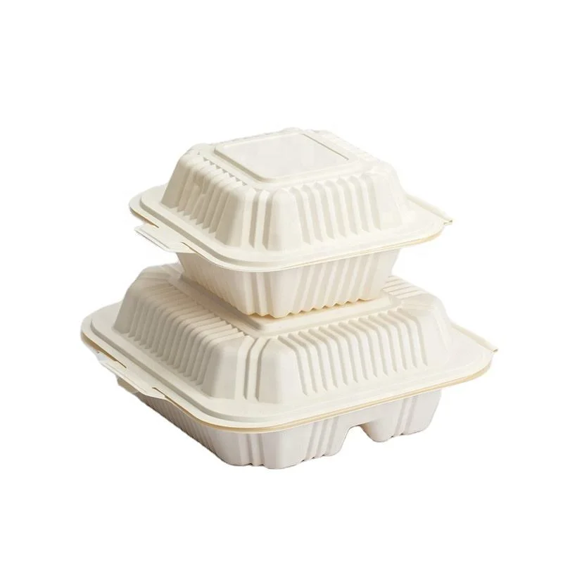 New Arrival Recycled Materials Food Containers with Lid Lunch Box Corn Starch for Snack Dish