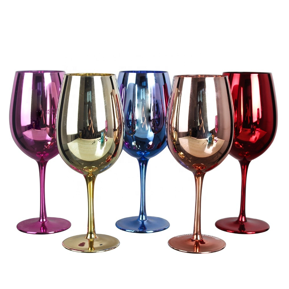 Mayorista Amazon Hot Sell Color de Oro Electroplated vino personalizado Vidrio