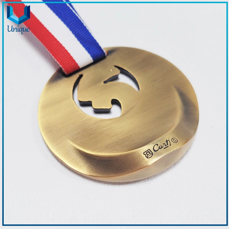 Custom Premium Design Standarble Medal, 85mm Gold Silver Bronze France Yudo Medal with Ribbon