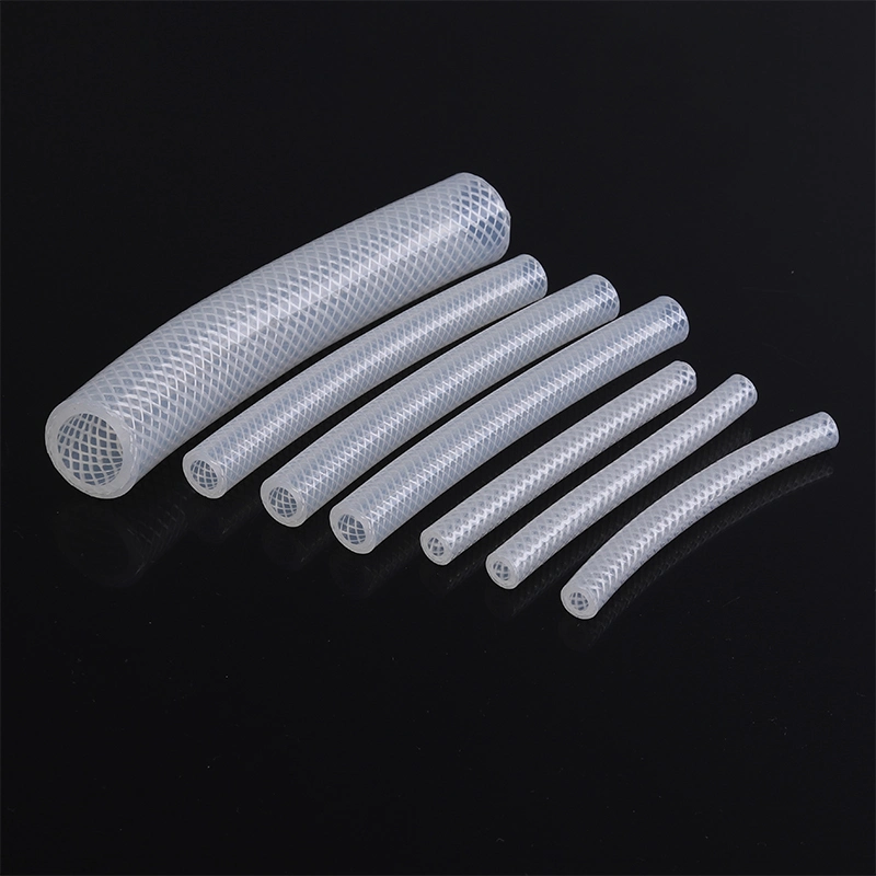 High Pressure Braided Silicone Tube Rubber Pipe Clear Reinforced Silicone Hose