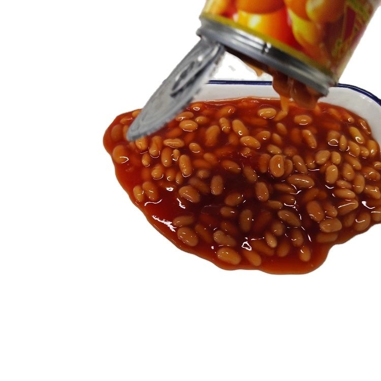 Canned Baked Peas Top Quality White Kidney Beans in Tomato Sauce Paste Sour Salty Taste Wholesale/Supplier Can Food Low Price OEM