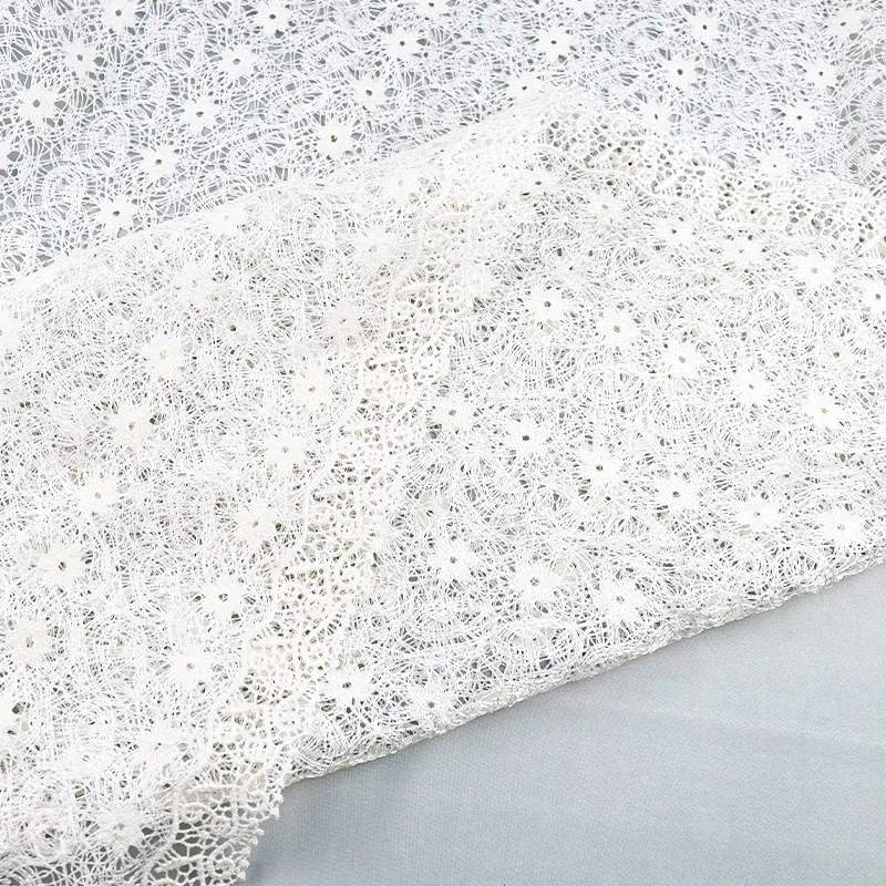 Custom Fancy 1.3m Embroidery Polyester Lace Fabric for Dress Home Textiles