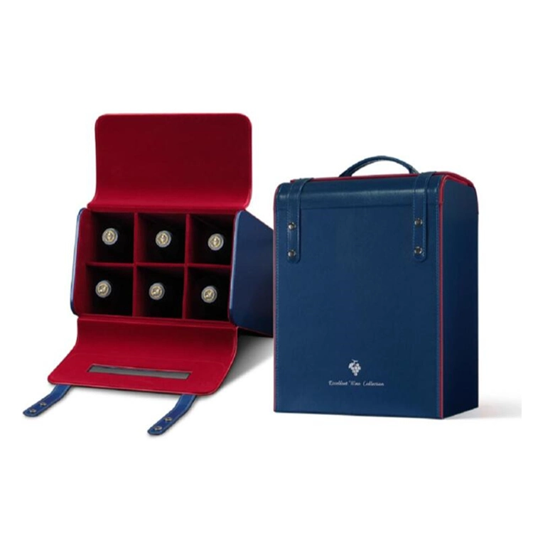 Mayorista/Proveedor Diamonds de Lujo Decora Cuero 6 botellas de vino almacenamiento vino Caja de regalo