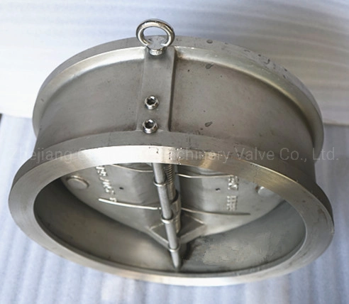 Stainless Steel Spring Loaded Butterfly Double Disc Wafer Non Return Check Valve (H76X)