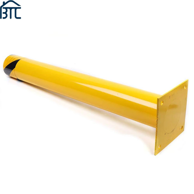 Yellow Steel 4.5 Inch Diameter Steel Pipe Safety Bollard Post