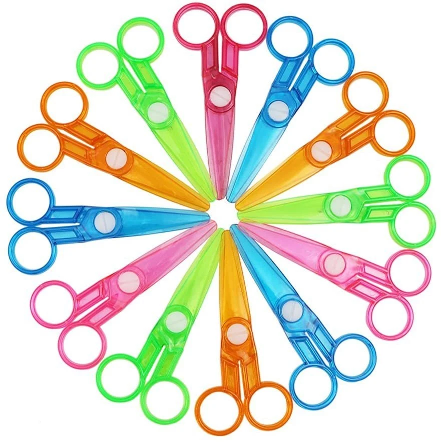 Wholesale New Design Candy Color Plastic Child Safety Scissors DIY Craft Paper Cutting Stationery for Kids