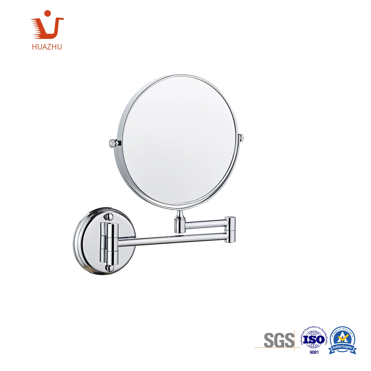 Lighted Wall Makeup Mirror in Chrome