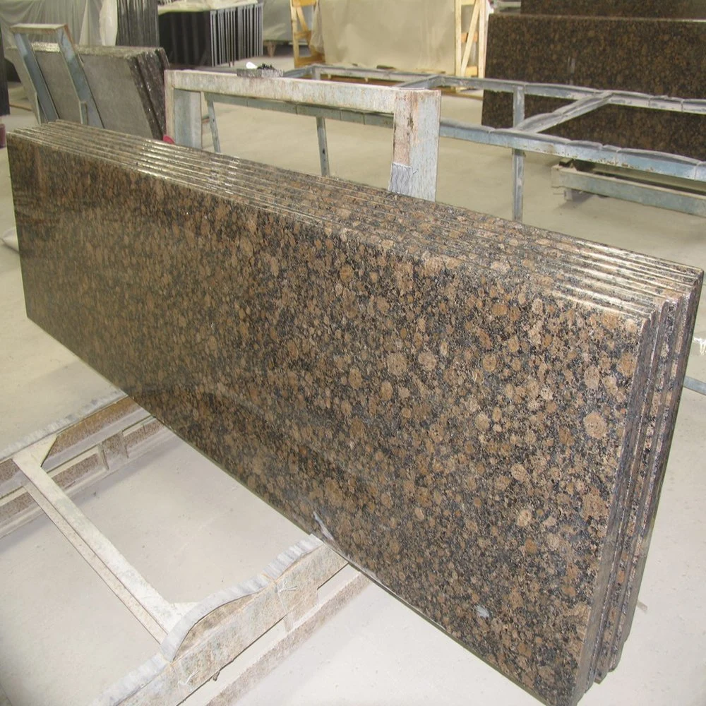 Bullnose Edge Prefab Baltic Brown Granite Kitchen Countertops Vanity Top Stone for Bathroom