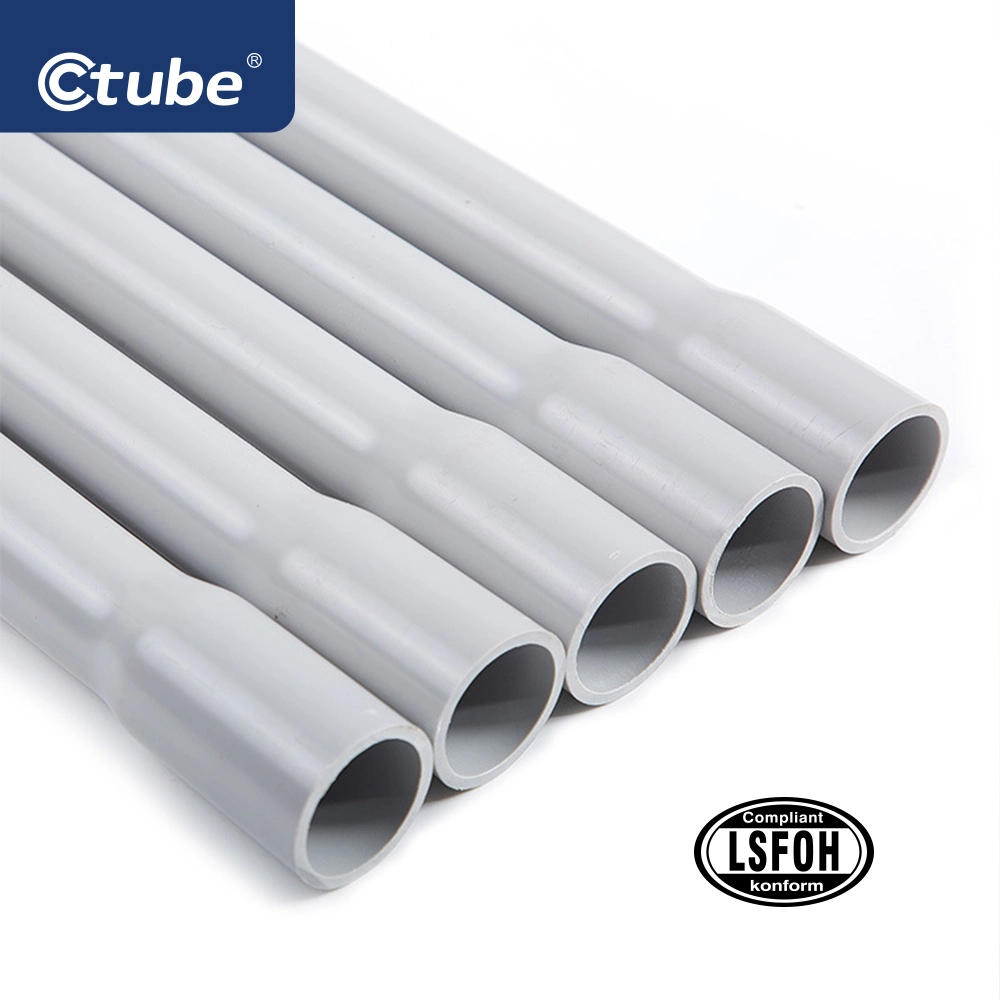 Factory Manufacture Grey 32mm Low Smoke Halogen Free Electrical Rigid Plastic Pipe Conduit