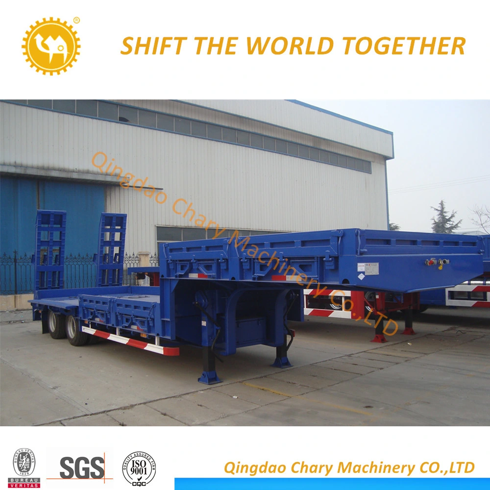 Transportation of Wheel Loaders and Excavators 2 Axles Low Bed Semitrailer