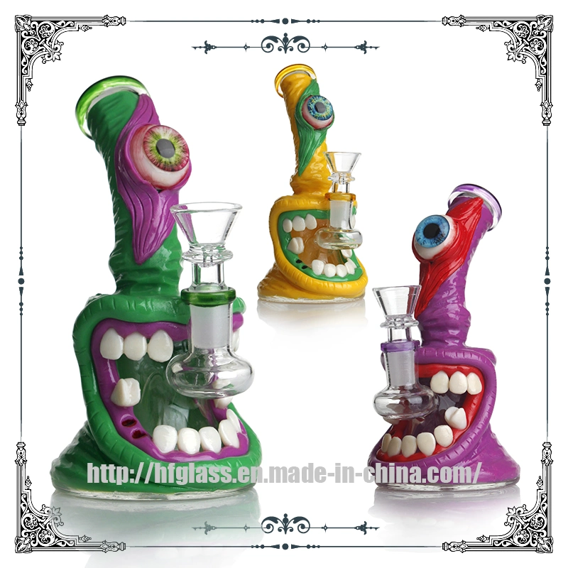 Wholesales 6.8 Inches Showerhead Perc 3D Hand Painting DAB Rigs Glass Pipe Monster Smoking Water Pipes in Stock