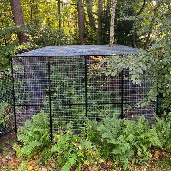 Grande cage extérieure en treillis métallique sur mesure