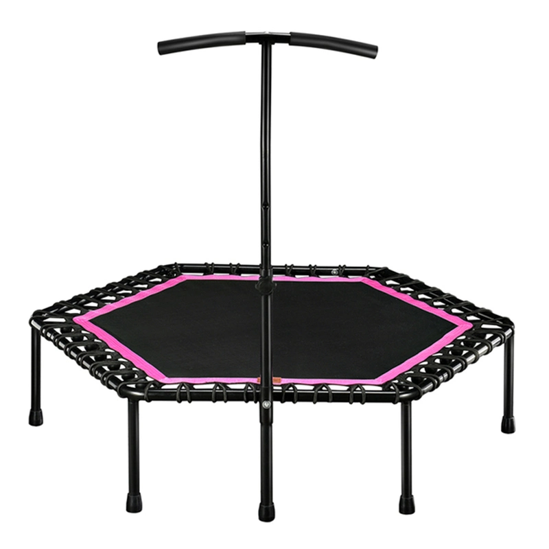 Mini Fitness Trampoline Foldable Jump Sport Trampoline Gym Domestic Trampoline with Handrail Indoor Outdoor Round Jumping Cardio Trampoline Wbb15180