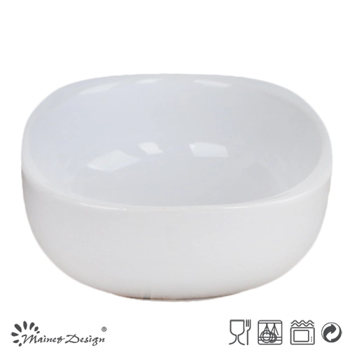 Ingenioso adorable dentro de White Outside Square Glaze Rice Bowl