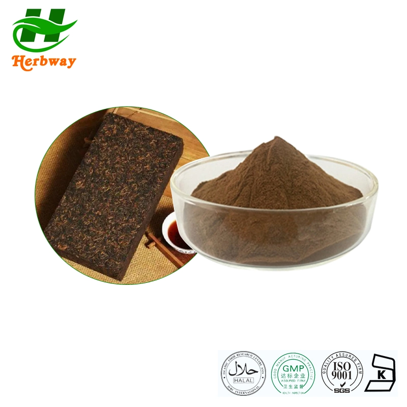 Herbway Herbal مقتطف بالجملة السعر Fuzhan الشاي مقتطف / Fuzhan الطوب الشاي مسحوق / مسحوق مقتطف من الشاي الداكن البوليفينول