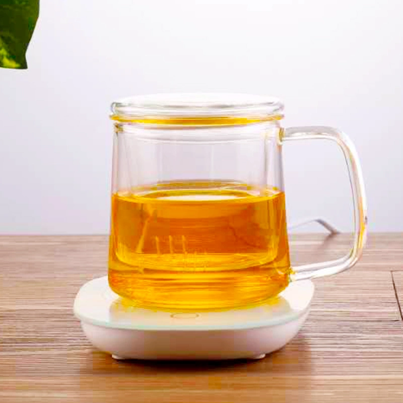Office Use Business Borosilicate Glass Tea Maker Cup with Filter (استخدام المكتب مع كوب صانع الشاي الزجاجي من Bor مسخن وحدة infuser متوفر
