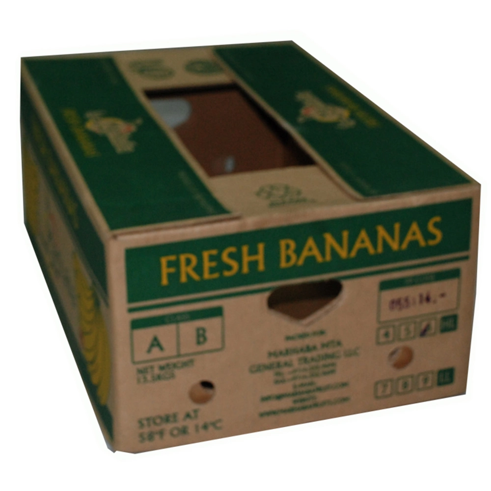 Custom Design Printed Fruit Packaging Vegetable Carton Corrugated Banana Box with Lid