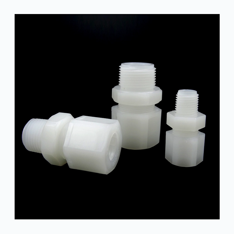 PVDF Tube Fitting Adaptor Male Straight Original Factory PVDF Double Ferrules Compression Male Connectors Plastic Joint