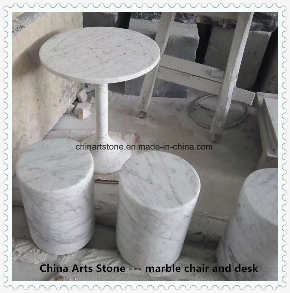 Stone Marble Chair and Desk Furniture for Home and Cafe Bar