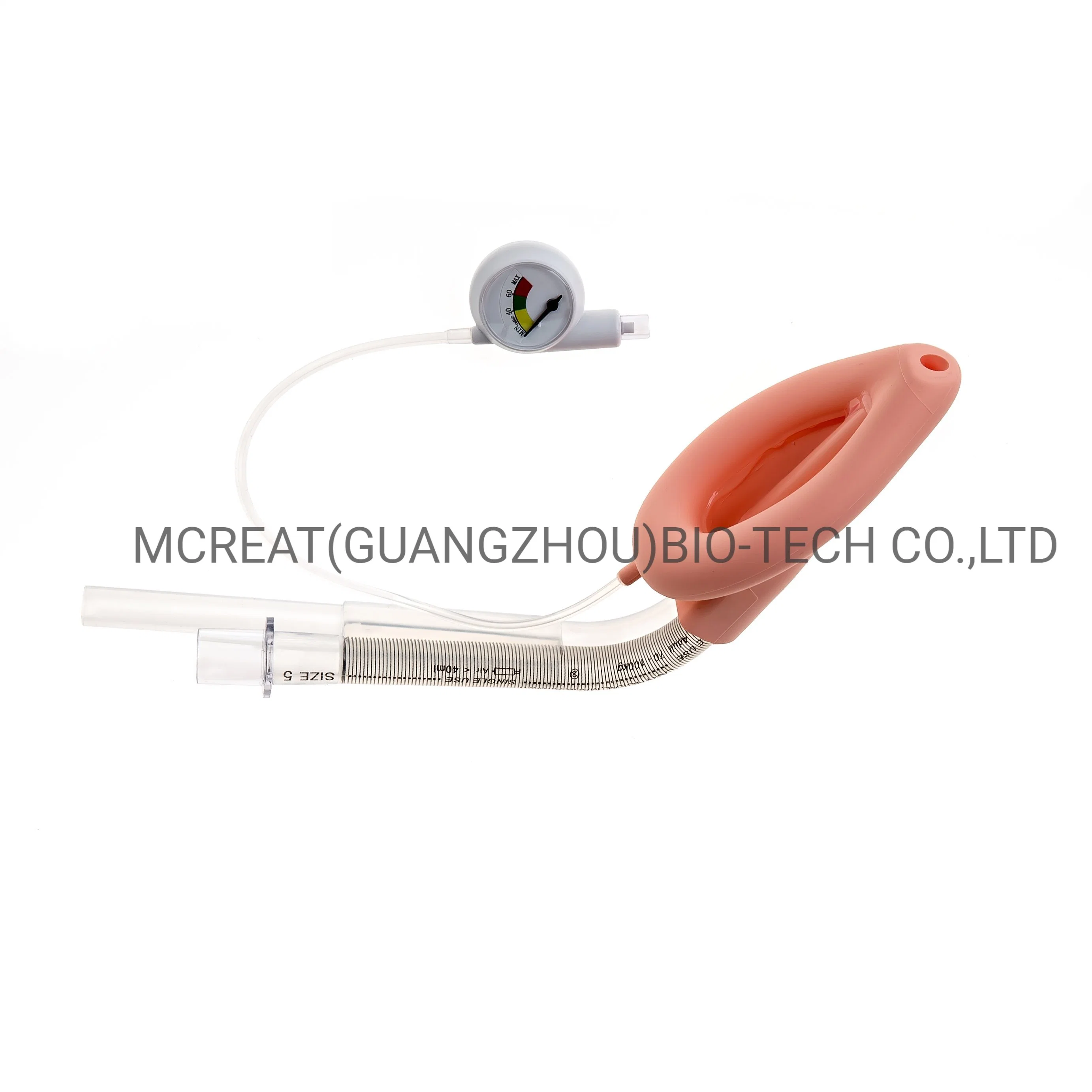 Disposable Medical Reinforced Silicone Double Lumen Laryngeal Mask Airway with Pressure Indicator