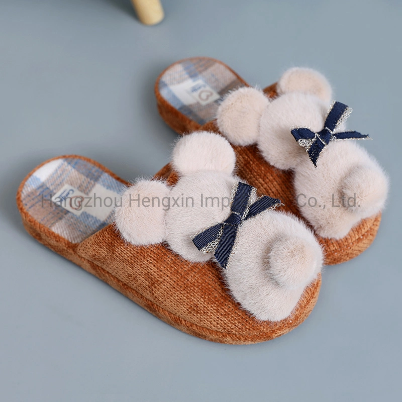 31815 3D Bear Furry Slippers Women Slippers Outdoor Indoor Home Anatomic Female Casual Shoes