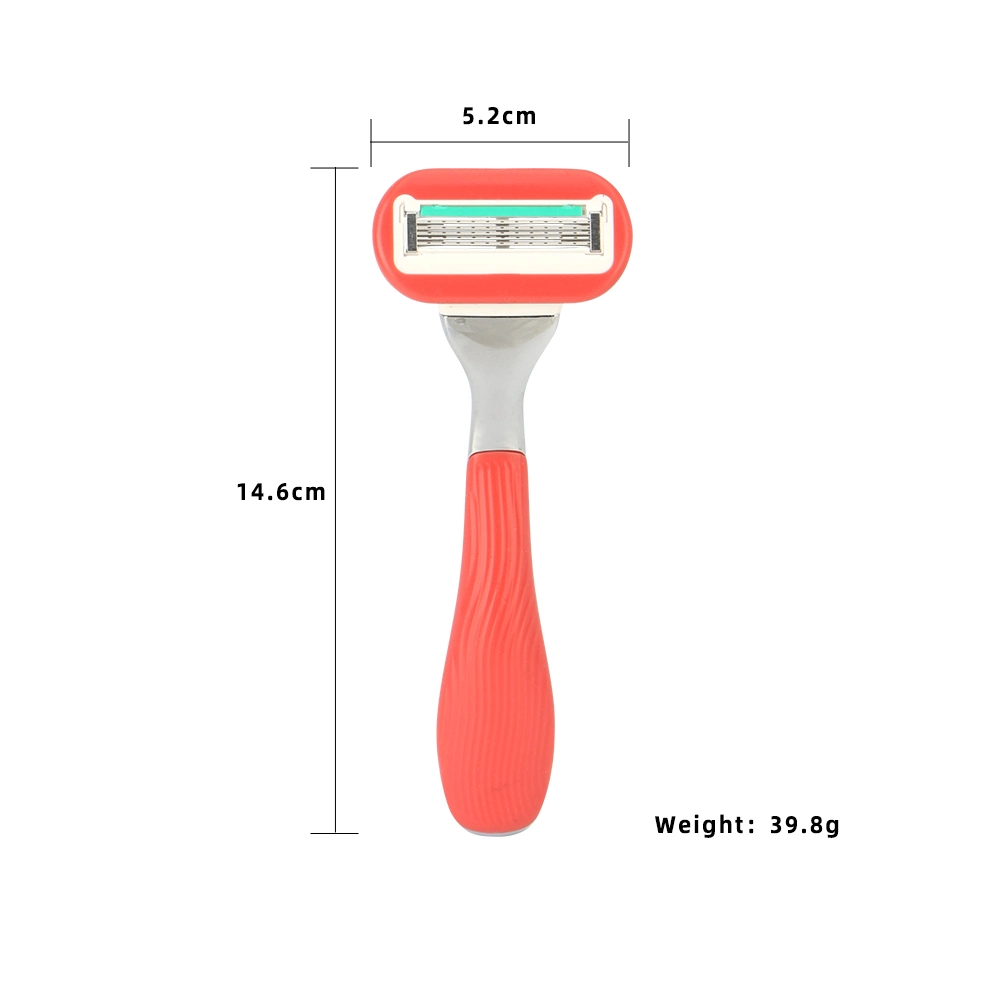 D957L Private Label High quality/High cost performance  Metal + Rubber Handle Five Blade Shaving System Razor Lady Razor