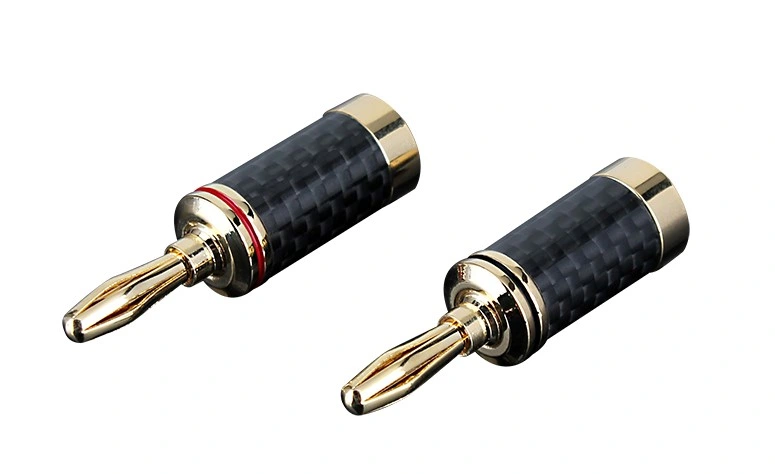 Gold Carbon Fiber HiFi Speaker Cable Banana Terminal