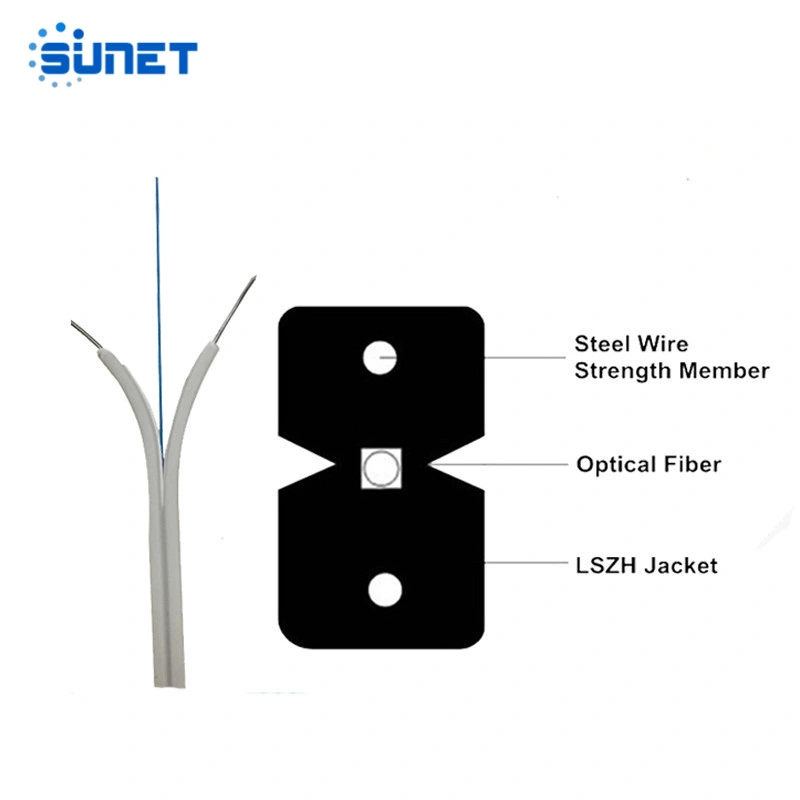 Optical Fiber FTTH Drop Cable 1~4 Core Self-Supporting Fiber Optic Cable