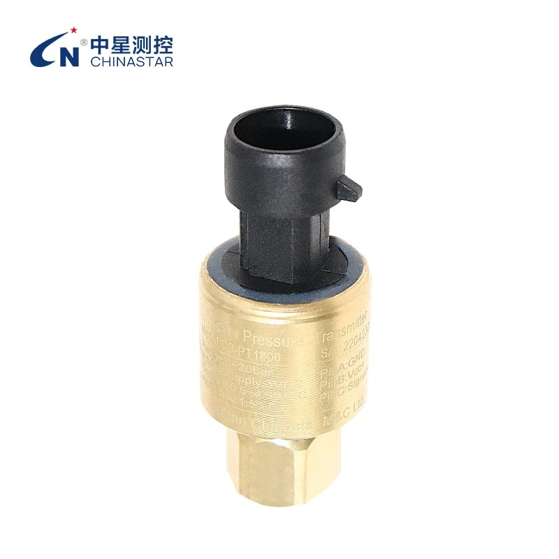 0~50bar 1%F. S 0.5~4.5V 4-20mA Brass Air Liquid Gas Pressure Transducer for Refrigerant