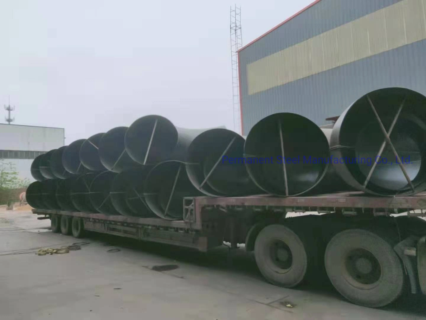 Conveying Pipe Tubular Chain Conveyors System Elbow Diam 8" 219, 1mm Thickness 3.76mm Radius 1300mm Carbon Bend Elbow Tube Bend