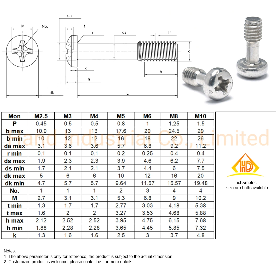 Professional ISO Certificated Phillips Pan Head Metal Captive Screws for Plastic