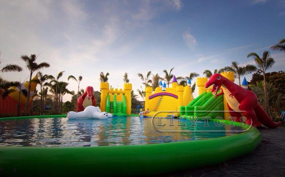 Inflables juegos al aire libre Parque Acuático con piscina para deportes de agua