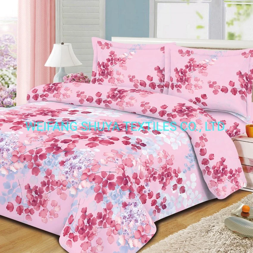 Home Textile Bed Sheet / Pillow Case / Quilt Microfiber Drawing 100% Polyester Disperse Printing