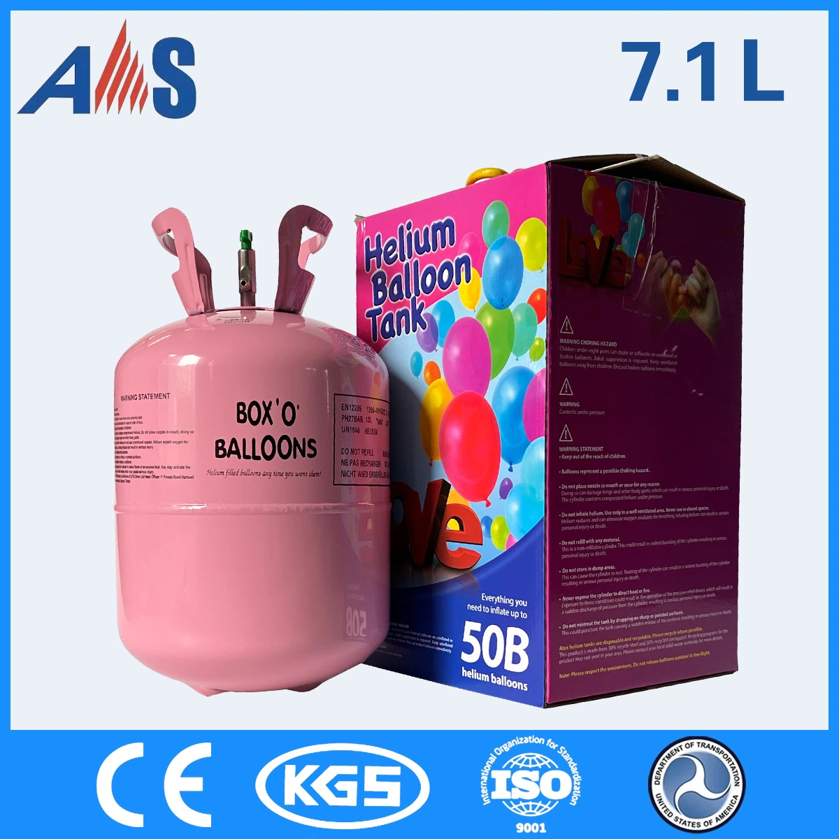 Helium Gas 18bar 7.1L 30lb for 30PCS of Party Balloons for Party Celebration