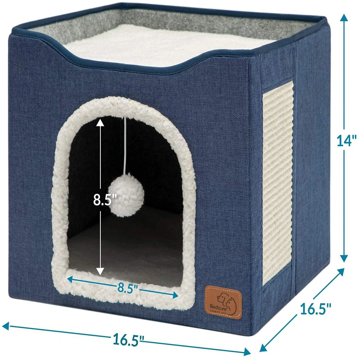 Nido de Pet cama de gato almacenamiento plegable taburete madera Cat House