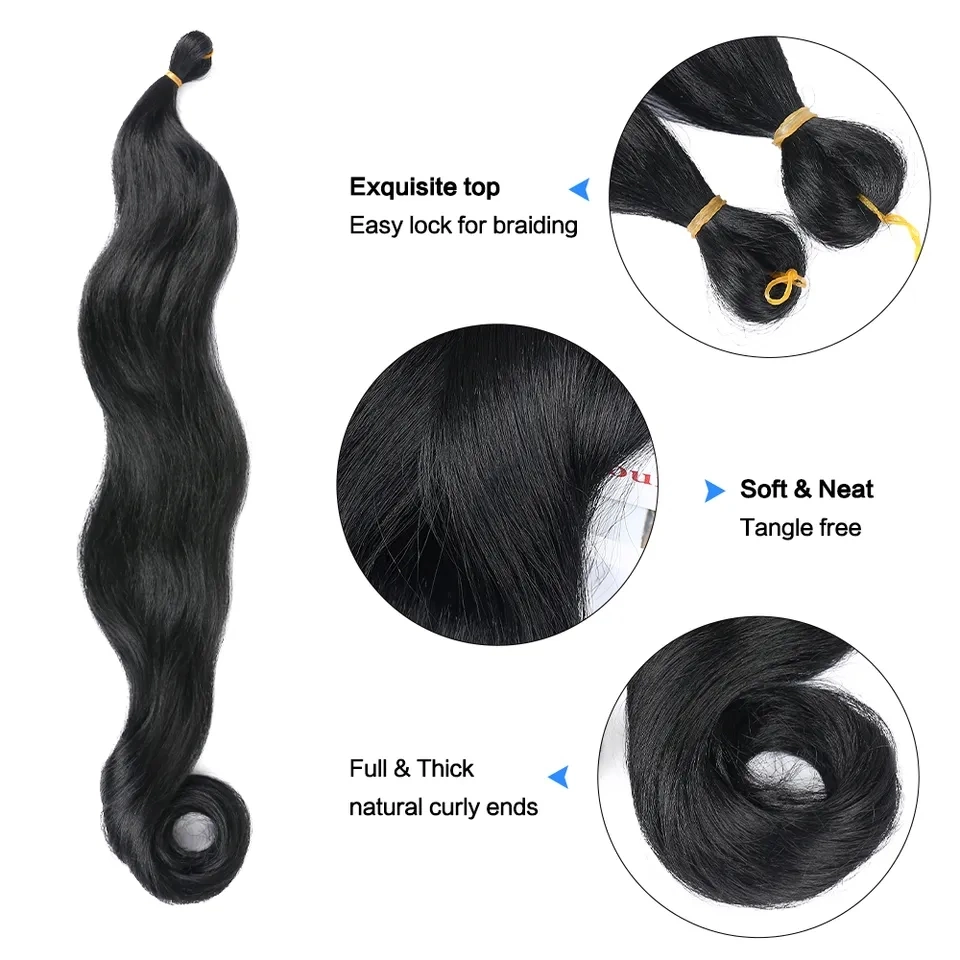 Nuevo estilo de cabello sintético trenzado Yaki Pony 80 g de Crochet trenza de pelo de colores Hair Extension para mujeres