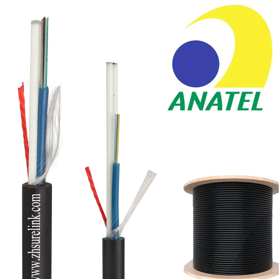 4core 6core 12core Fibre Drop Cable Asu Asu80 Asu120 Mini ADSS Cable Outdoor Fiber Cable FRP Strength