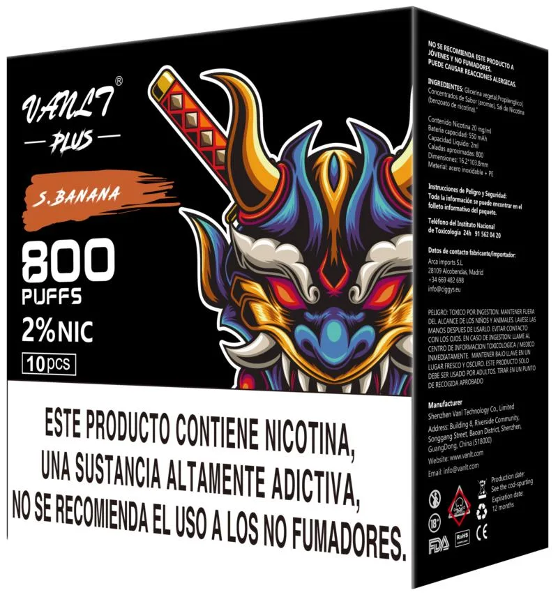 Vanlt Plus Precio de fábrica Mejor venta Ecig Mayorista/Proveedor Pluma de vapeo desechable Pod Cigarrillo electrónico de moda con 800 caladas